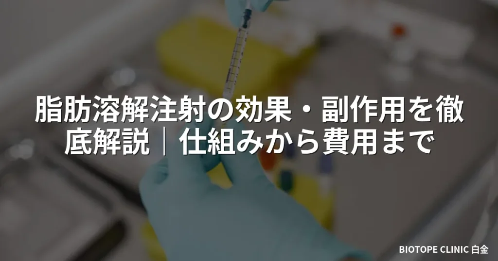 脂肪溶解注射の効果・副作用を徹底解説｜仕組みから費用まで