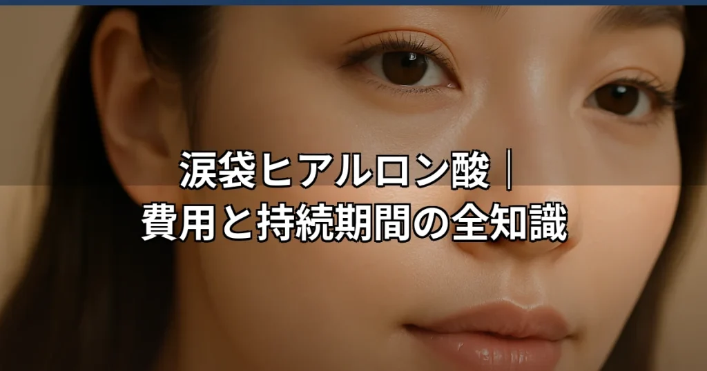 涙袋ヒアルロン酸の費用・持続期間・効果を徹底解説