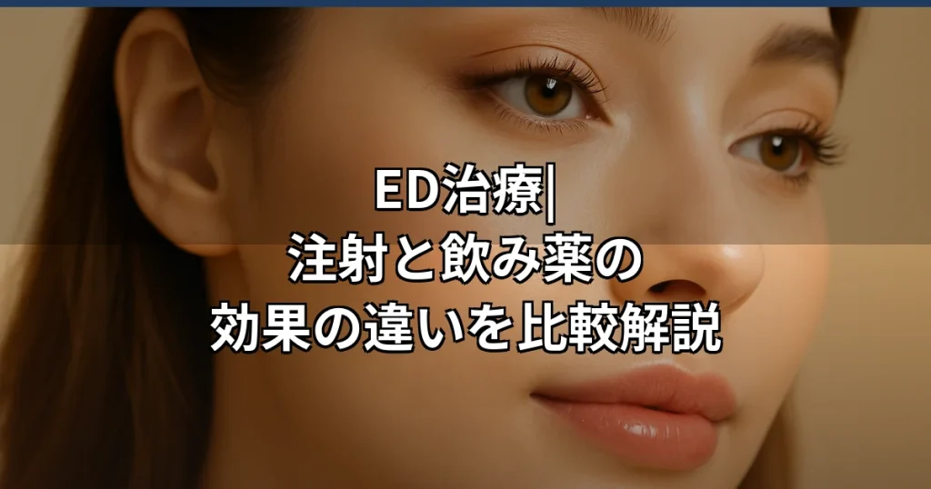 ED治療の注射と飲み薬の違いを比較|効果・副作用・選び方を解説