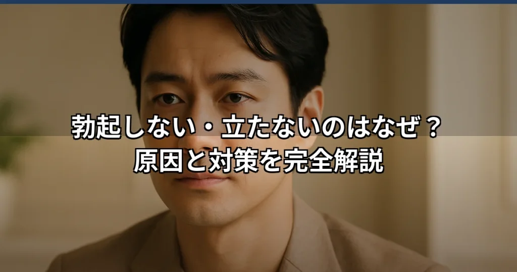 勃起しない・立たない原因と受診目安|治療の選択肢を解説